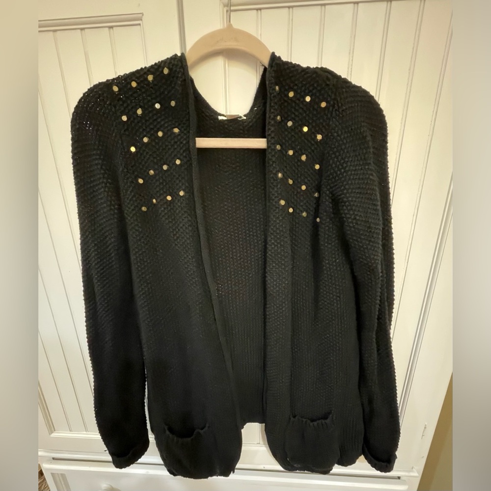 Xhilaration Studded Knit Cardigan Black - Size M
